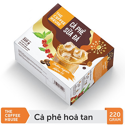 Cà phê sữa đá hoà tan The Coffee House (Hộp 10 gói x 22g)