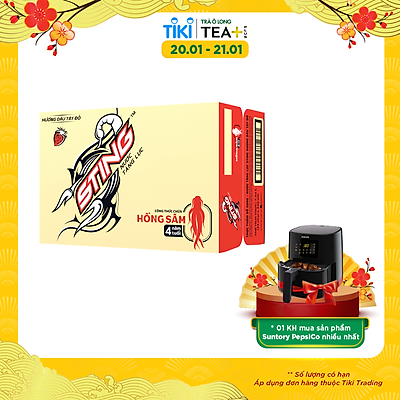 Thùng 24 Chai Nước Tăng Lực Sting Đỏ Dâu (330ml/Chai)