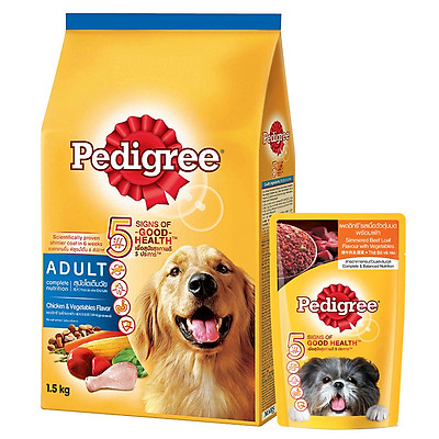 Đồ Ăn Cho Chó Vị Gà Và Các Loại Rau Củ Pedigree Dạng Túi 1.5kg