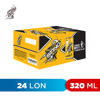 Thùng 24 Lon Nước Tăng Lực Sting Vàng (320ml/Lon)