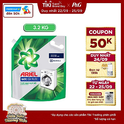 Nước Giặt Ariel Cửa Trước Tươi Mát Rực Rỡ 3.2Kg