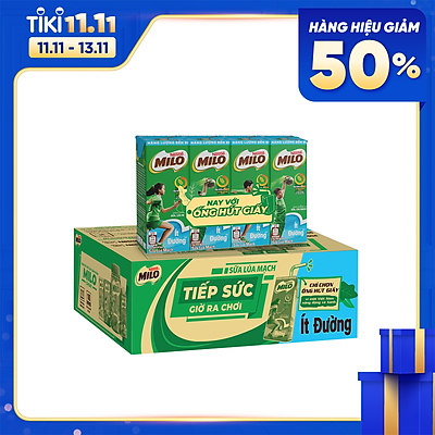 Thùng 48 Hộp Sữa Nestlé Milo Ít Đường (180ml/ Hộp)