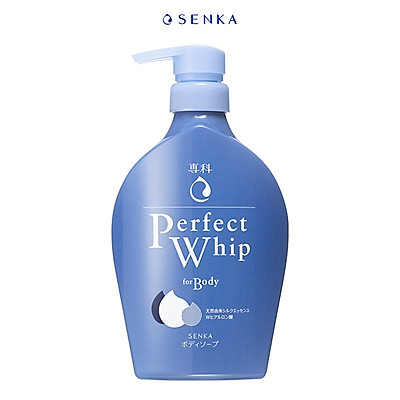 Combo Sữa tắm dưỡng ẩm Senka Perfect Whip 500ml và Sữa rửa mặt sạch ẩm mịn tự nhiên với bọt tơ tằm trắng Perfect Whip 120g