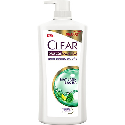 Dầu Gội đầu Sạch Gàu Clear Mát Lạnh Bạc Hà Đánh Bay Gàu Ngứa Vi Khuẩn 880g