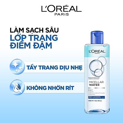 Nước Tẩy Trang L'Oreal 3 In 1 Micellar Làm Sạch Sâu (400ml)