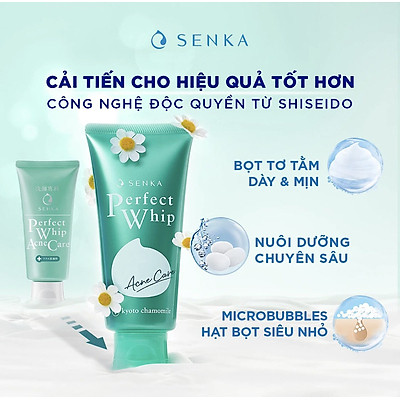 Sữa rửa mặt hỗ trợ trị mụn Senka Perfect Whip Acne Care 100g