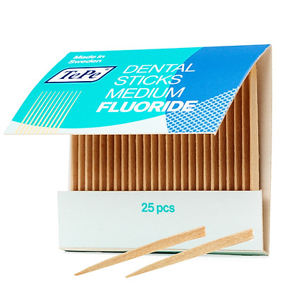 Tăm răng gỗ trung bình có flour Tepe Wooden Medium with Fluor (25 cái)