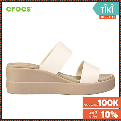 Giày Xăng Đan Nữ Crocs Brooklyn Mid Wedge 206219