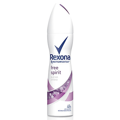 Xịt khử mùi Rexona Free Spirit khô thoáng tối ưu hương thảo mộc thư giãn dành cho nữ, 150ml