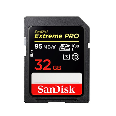 Thẻ Nhớ SDHC Sandisk Extreme Pro 32GB SD U3 C10 V30 4K Tốc Độ Truyền Siêu Nhanh 95Mb/S Tốc Độ Đọc 90 Mb/S - Hàng Chính Hãng