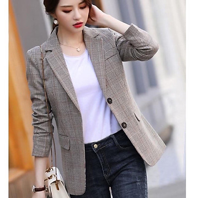 Áo blazer nữ kẻ chất vải cao cấp