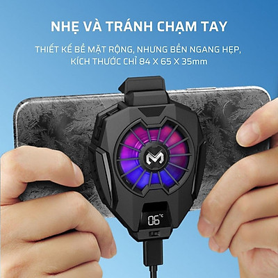 Quạt Tản Nhiệt Điện Thoại MEMO DL05 Siêu Lạnh, Hiển Thị Nhiệt Độ LED RGB Kẹp Thu Vào 2 Chiều