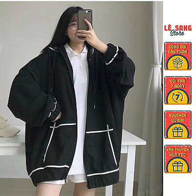 Áo khoác, hoodie nam nữ mix viền thời trang - KN87