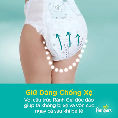 Tã Quần Pampers Giữ Dáng Mới Gói Cực Đại M74/XL62/XXL56/L68