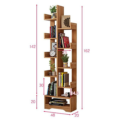 Kệ Sách Thông Minh Kệ Sách Để Sàn Cao Cấp 11 Tầng, Gỗ MDF Phủ Melamin Chống Nước Chống Xước, Hàng Chính Hãng