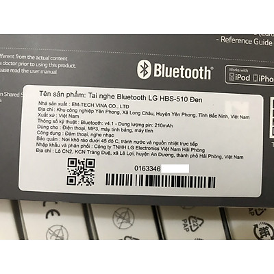 Tai nghe Bluetooth LG HBS-510 - Hàng Chính Hãng