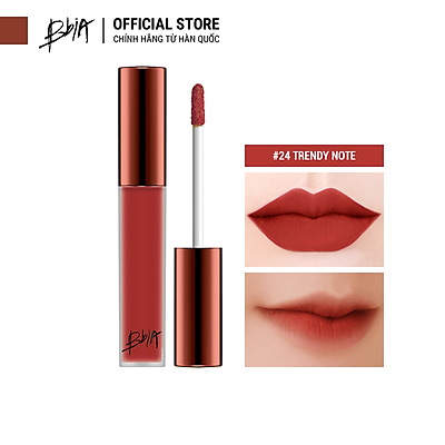 Son kem lì Bbia Last Velvet Lip Tint - 24 Trendy Note 5g (màu hồng đất ánh cam nhẹ)