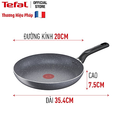 Combo Chảo chiên Tefal Natura B2260295 20cm & Chảo chiên sâu lòng Tefal Natura B2266495 24cm - Dùng được trên bếp gas/ bếp hồng ngoại - Công nghệ báo nhiệt thông minh - Hàng chính hãng