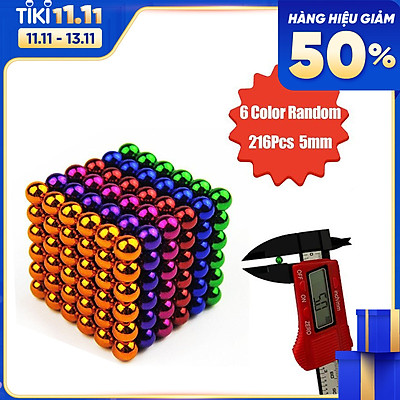 Bi nam châm 216 viên 5mm sắc màu