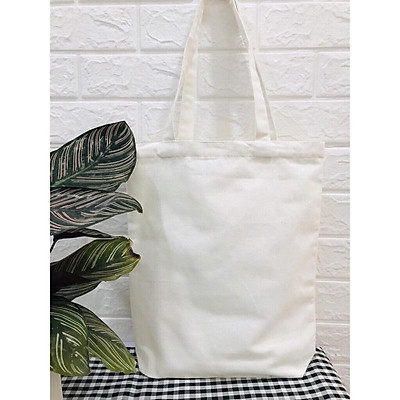 Túi vải tote nữ Canvas trơn trắng