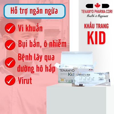 Khẩu Trang Y Tế TENAMYD KID Ngăn Ngừa Khói Bụi Chống Ô Nhiễm (30 cái)