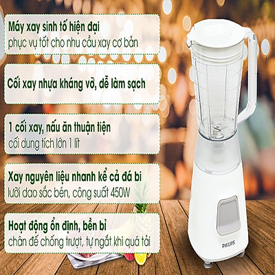 Máy Xay Sinh Tố Philips HR2051 450W (1.25L) - Hàng chính hãng