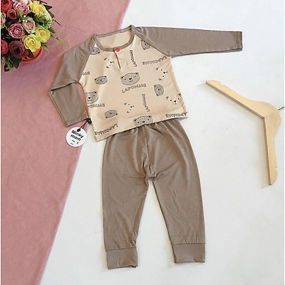 Đồ Bộ Bé Trai, Bé Gái Minky Mom Vải Thun Lạnh Bộ Dài Tay Cho Bé Mặc Nhà Bộ Quần Áo Trẻ Em