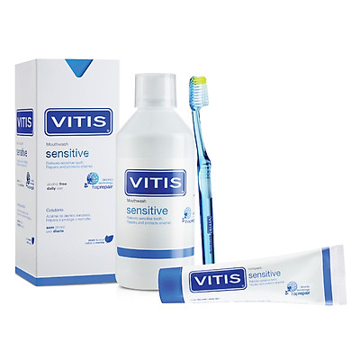 Bộ sản phẩm chăm sóc răng nhạy cảm - Vitis Sensitive Mixed Pack | Oralmart | Tiki