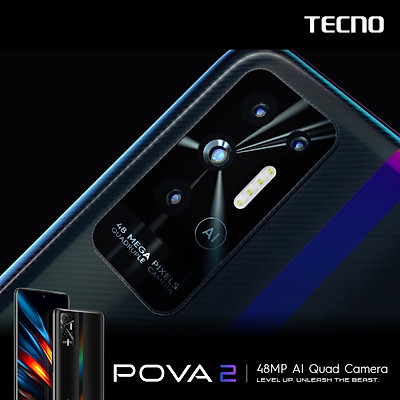 Tecno Pova 2 4GB l 64GB - Điện Thoại Thông Minh Chiến Game Cực Đỉnh - Hàng Chính Hãng