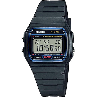 Đồng Hồ Unisex Chính Hãng Casio F-91W-1DG Dây Nhựa