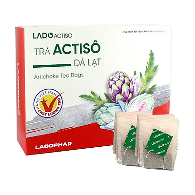 Trà atiso Ladophar hộp 100 túi lọc tặng 2 túi trà actiso Premium Ladophar giúp mát gan thông mật lợi tiểu