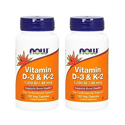 Viên Uống Now Bổ Sung Vitamin D-3 & K-2 (120 Viên x 2 Hộp)