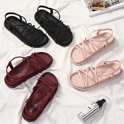 Giày sandal nữ đi mưa đế bánh mỳ siêu bền V256