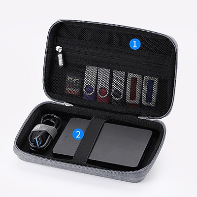 Túi phụ kiện điện thoại, túi công nghệ khung cứng chống đông bảo mật ổ cứng chuyên dụng, pin sạc dự phòng, bộ sạc tai nghệ có quai túi