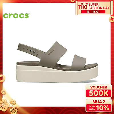 Giày Xăng Đan Nữ Crocs Brooklyn Mid Wedge 206453