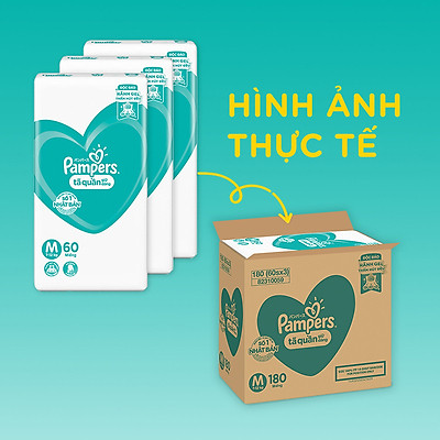 Thùng Tã Quần Pampers Giữ Dáng Megabox - Tặng Chảo Sunhouse 18cm