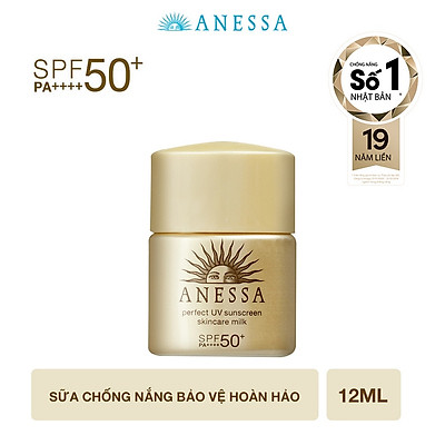 Kem chống nắng dưỡng da dạng sữa bảo vệ hoàn hảo Anessa Perfect UV Sunscreen Skincare Milk SPF 50+ PA++++ 12ml