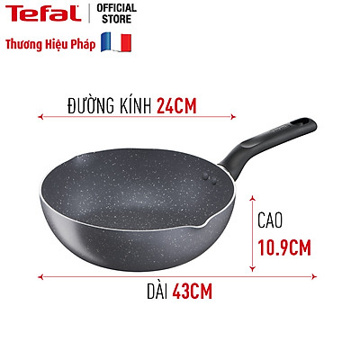 Combo Chảo chiên Tefal Natura B2260295 20cm & Chảo chiên sâu lòng Tefal Natura B2266495 24cm - Dùng được trên bếp gas/ bếp hồng ngoại - Công nghệ báo nhiệt thông minh - Hàng chính hãng