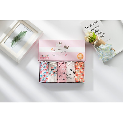 Quần Chíp Bé Gái,Quần Lót Bé Gái Set 5 Chiếc Kháng Khuẩn 100% Cotton Với Họa Tiết Hoạt Hình Ngộ Nghĩnh Dành Cho Bé từ 2-13 tuổi PK24