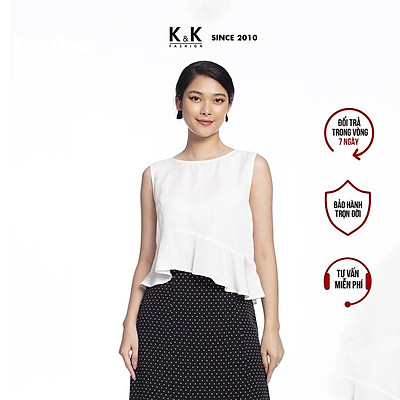 Áo Kiểu Sơ Mi Nữ K&K Fashion ASM05-38 Màu Trắng Vải Cotton