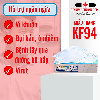 Khẩu Trang Y Tế TENAMYD KF94 Ngăn Ngừa Khói Bụi Chống Ô Nhiễm (30 cái)