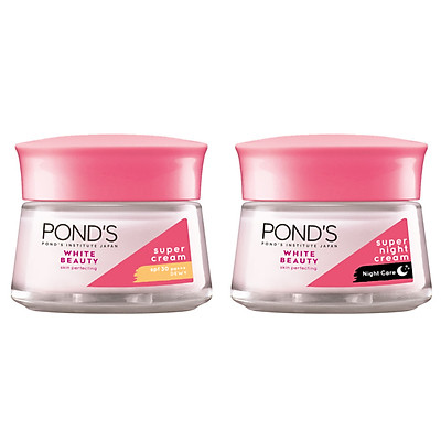 Bộ Đôi Kem Dưỡng Da Ngày Và Đêm Trắng Hồng Rạng Rỡ Pond's White Beauty (50g)