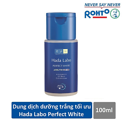 Bộ sản phẩm dưỡng trắng da tối ưu Hada Labo Perfect White (Kem rửa mặt 80g + Dung dịch dưỡng 100ml + Kem dưỡng 50g)