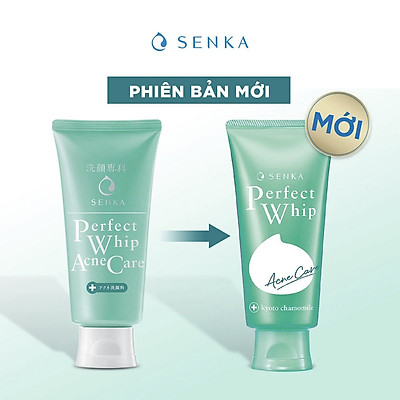 Sữa rửa mặt hỗ trợ trị mụn Senka Perfect Whip Acne Care 100g