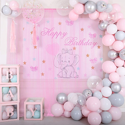 Backdrop sinh nhật vải voan xanh dương XV600