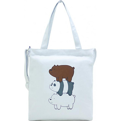 Túi Vải Đeo Chéo Tote Bag Họa Tiết 3 Gấu XinhStore