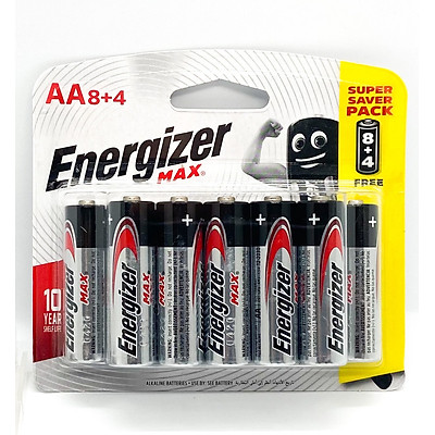 Pin Max 8 + 4 Viên Energizer E91 BP8+4 AA