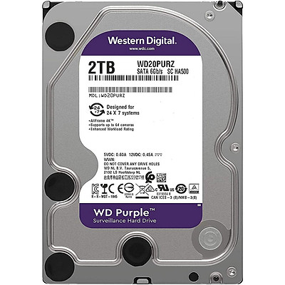 Ổ Cứng Camera WD Purple™ 2TB/64MB/3.5 IntelliPower - WD20PURZ - Hàng Chính Hãng