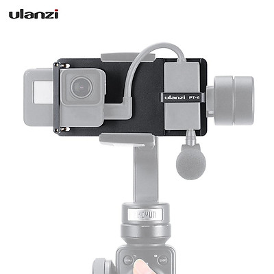Ulanzi PT-6 Switch Mount Plate Vlog Plate with Mic Adapter for GoPro Hero 7 6 5 for DJI Moza Mini S Zhiyun Smooth 4