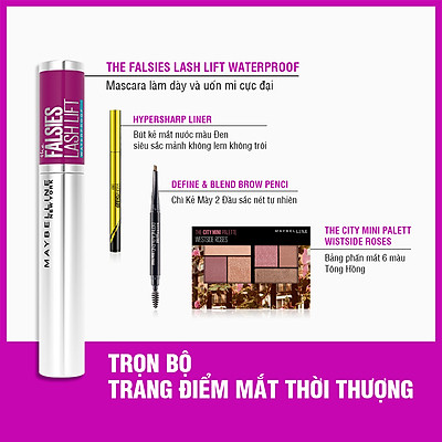 Mascara Uốn, Làm Dày và Dài Mi Tức Thì Maybelline Falsies Lash Lift không lem không trôi Waterproof 8.6ml